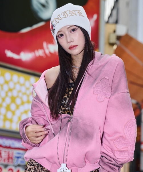 A'GEM9(エージェムナイン)の「A'GEM/9 × .kom 『A'GEM/9/エージェムナイン』 Ed Hardy ワッチ(ニットキャップ/ビーニー・メンズ・ホワイト/ブラック・FREE)」の19枚目の写真