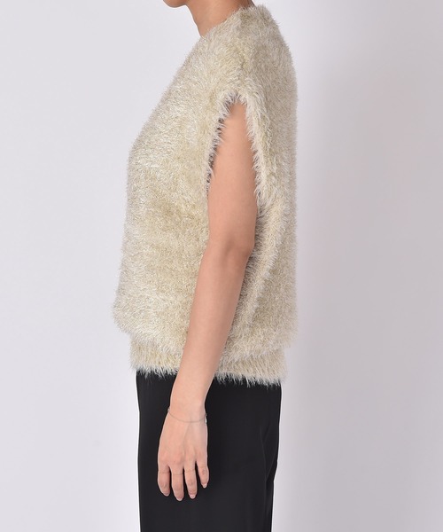 AKTE(アクテ)の「Vネックラメシャギーニットベスト(ベスト・レディース・ベージュ系/グレー系・FREE)」の11枚目の写真