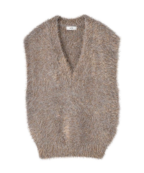 AKTE(アクテ)の「Vネックラメシャギーニットベスト(ベスト・レディース・ベージュ系/グレー系・FREE)」の16枚目の写真