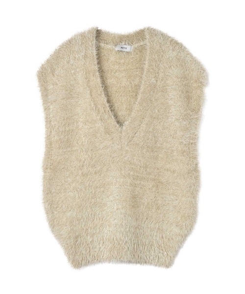AKTE(アクテ)の「Vネックラメシャギーニットベスト(ベスト・レディース・ベージュ系/グレー系・FREE)」の17枚目の写真