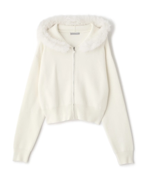 ◇フェイクファー付きニットパーカー（ニット/セーター）｜JILL by