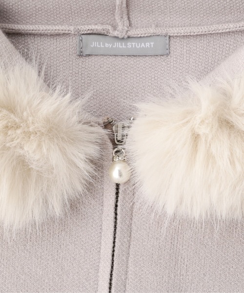 JILL by JILL STUART(ジルバイジルスチュアート)の「◇フェイクファー付きニットパーカー(ニット/セーター・レディース・グリーン/ホワイト/グレー・FREE)」の4枚目の写真