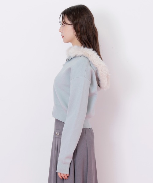 JILL by JILL STUART(ジルバイジルスチュアート)の「◇フェイクファー付きニットパーカー(ニット/セーター・レディース・グリーン/ホワイト/グレー・FREE)」の14枚目の写真