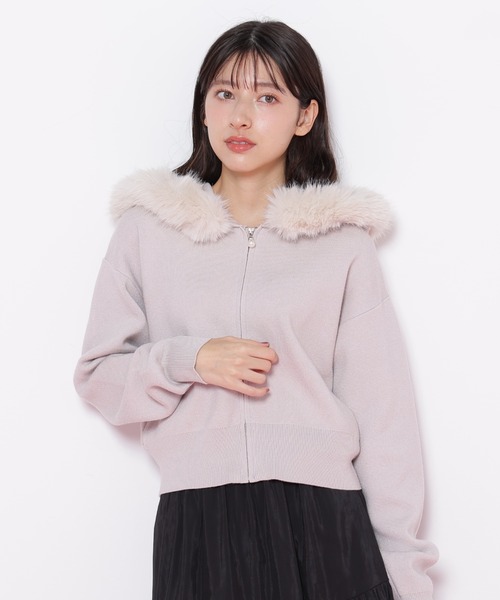 JILL by JILL STUART(ジルバイジルスチュアート)の「◇フェイクファー付きニットパーカー(ニット/セーター・レディース・グリーン/ホワイト/グレー・FREE)」の18枚目の写真