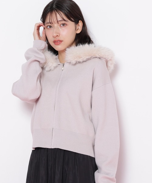jill by jillstuart ボリュームフェイクファーニットパーカー JILL by JILL STUART（ジルバイジルスチュアート）の