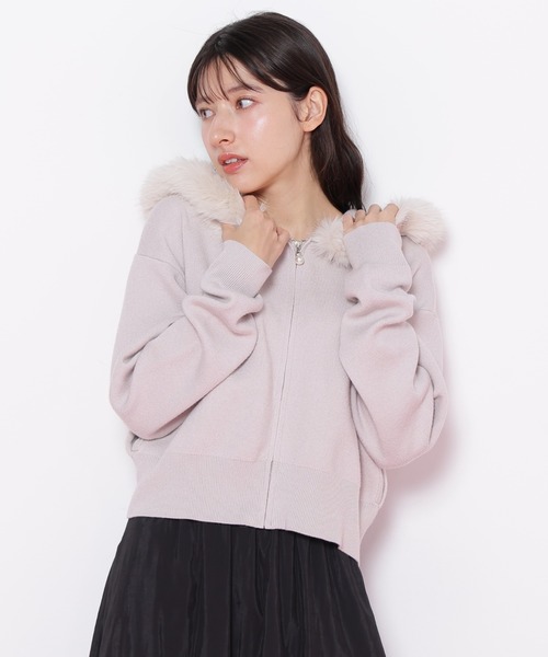 JILL by JILL STUART(ジルバイジルスチュアート)の「◇フェイクファー付きニットパーカー(ニット/セーター・レディース・グリーン/ホワイト/グレー・FREE)」の19枚目の写真