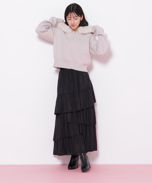 JILL by JILL STUART(ジルバイジルスチュアート)の「◇フェイクファー付きニットパーカー(ニット/セーター・レディース・グリーン/ホワイト/グレー・FREE)」の21枚目の写真