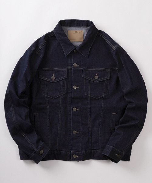 HANES(ヘインズ)の「【78】【Hanes/ヘインズ】3rdタイプ デニムジャケット/Gジャン/トラッカージャケット/アメカジ(デニムジャケット・メンズ・ブラック/サックスブルー/ブルー/ワンウォッシュ・S/M/L/XL)」の4枚目の写真