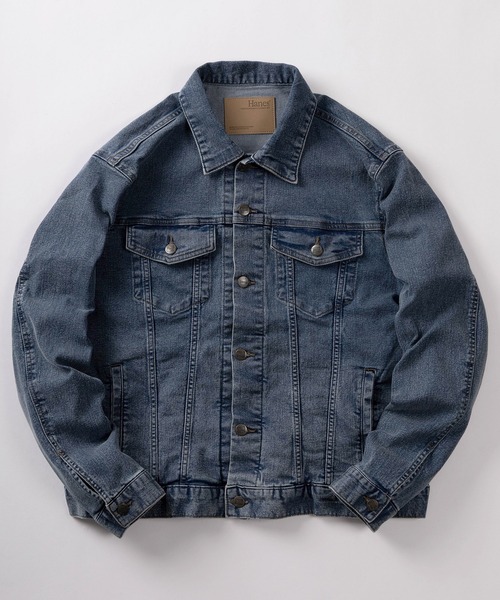 HANES(ヘインズ)の「【78】【Hanes/ヘインズ】3rdタイプ デニムジャケット/Gジャン/トラッカージャケット/アメカジ(デニムジャケット・メンズ・ブラック/サックスブルー/ブルー/ワンウォッシュ・S/M/L/XL)」の2枚目の写真