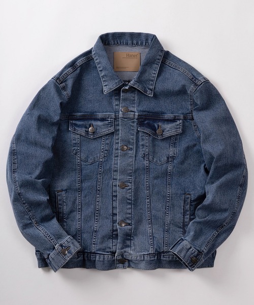 HANES(ヘインズ)の「【78】【Hanes/ヘインズ】3rdタイプ デニムジャケット/Gジャン/トラッカージャケット/アメカジ(デニムジャケット・メンズ・ブラック/サックスブルー/ブルー/ワンウォッシュ・S/M/L/XL)」の3枚目の写真