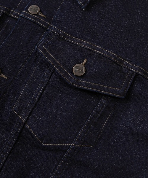 HANES(ヘインズ)の「【78】【Hanes/ヘインズ】3rdタイプ デニムジャケット/Gジャン/トラッカージャケット/アメカジ(デニムジャケット・メンズ・ブラック/サックスブルー/ブルー/ワンウォッシュ・S/M/L/XL)」の9枚目の写真