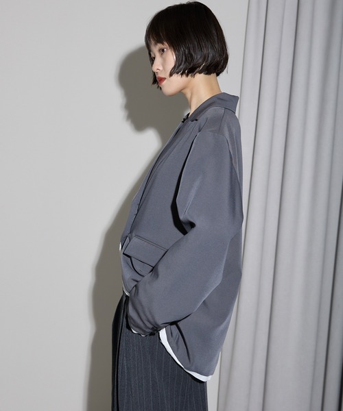 leimn（レイムン）の「裾カーブレイヤード風オーバーサイズテーラードジャケット（テーラードジャケット・レディース・ブラウン/グレー・FREE）」の11枚目の写真