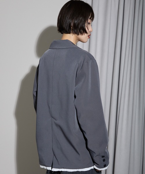 leimn（レイムン）の「裾カーブレイヤード風オーバーサイズテーラードジャケット（テーラードジャケット・レディース・ブラウン/グレー・FREE）」の15枚目の写真