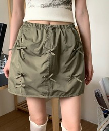 リボンナイロンミニスカート