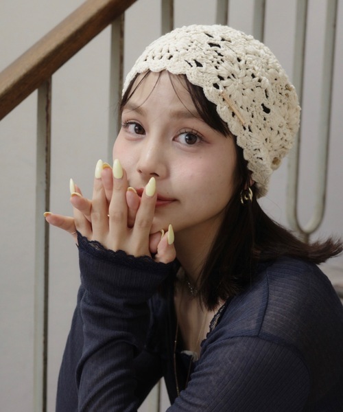 JUMELLE(ジュメロ)の「かぎ編みワッチ(ニットキャップ/ビーニー・レディース・ベージュ・FREE)」の1枚目の写真