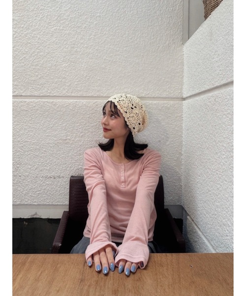 JUMELLE(ジュメロ)の「かぎ編みワッチ(ニットキャップ/ビーニー・レディース・ベージュ・FREE)」の19枚目の写真