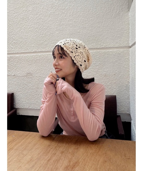 JUMELLE(ジュメロ)の「かぎ編みワッチ(ニットキャップ/ビーニー・レディース・ベージュ・FREE)」の16枚目の写真