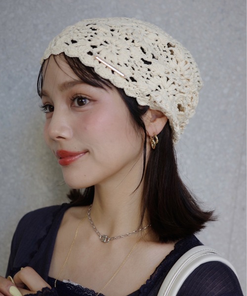 JUMELLE(ジュメロ)の「かぎ編みワッチ(ニットキャップ/ビーニー・レディース・ベージュ・FREE)」の10枚目の写真