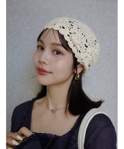 JUMELLE(ジュメロ)の「かぎ編みワッチ(ニットキャップ/ビーニー・レディース・ベージュ・FREE)」の4枚目の写真