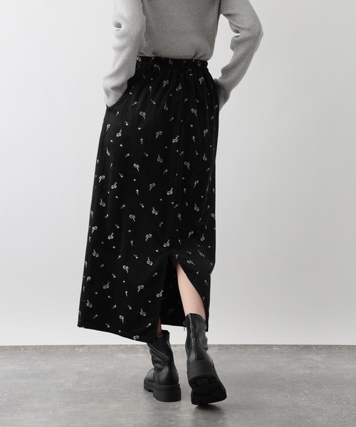 FOUND GOOD（ファウンドグッド）の「ベロア刺繍タイトスカート（スカート・レディース・ブラウン系5/ブラック・L/M/S）」の6枚目の写真