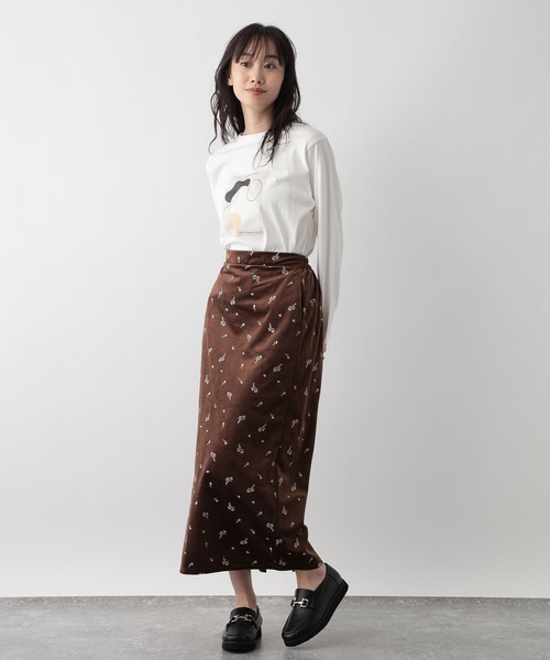 FOUND GOOD（ファウンドグッド）の「ベロア刺繍タイトスカート（スカート・レディース・ブラウン系5/ブラック・L/M/S）」の8枚目の写真