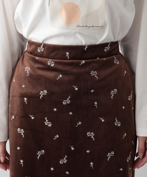 FOUND GOOD（ファウンドグッド）の「ベロア刺繍タイトスカート（スカート・レディース・ブラウン系5/ブラック・L/M/S）」の14枚目の写真