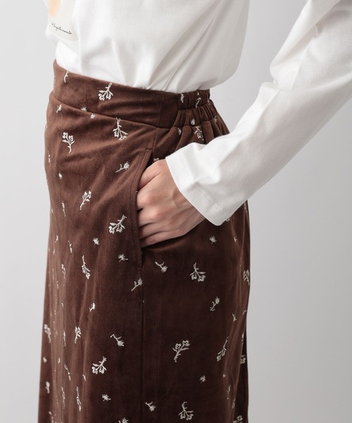 FOUND GOOD（ファウンドグッド）の「ベロア刺繍タイトスカート（スカート・レディース・ブラウン系5/ブラック・L/M/S）」の15枚目の写真