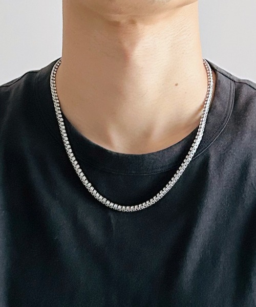 セール】CZダイヤ 3mm 4mm テニス チェーン ネックレス ジルコニア