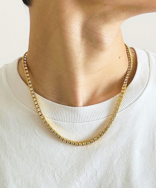 セール】CZダイヤ 3mm 4mm テニス チェーン ネックレス ジルコニア