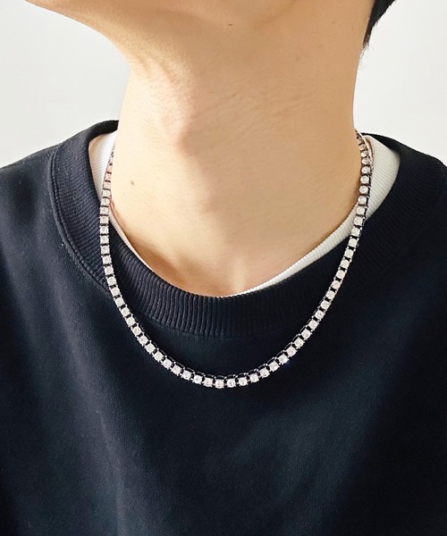 CZダイヤ 3mm 4mm 5mm テニス チェーン ネックレス ジルコニア