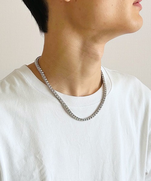 セール】CZダイヤ 3mm 4mm テニス チェーン ネックレス ジルコニア