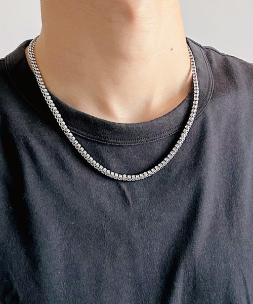 セール】CZダイヤ 3mm 4mm テニス チェーン ネックレス ジルコニア