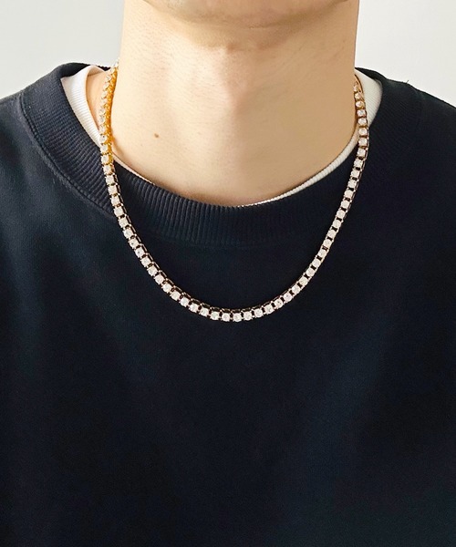 CZダイヤ 3mm 4mm 5mm テニス チェーン ネックレス ジルコニア