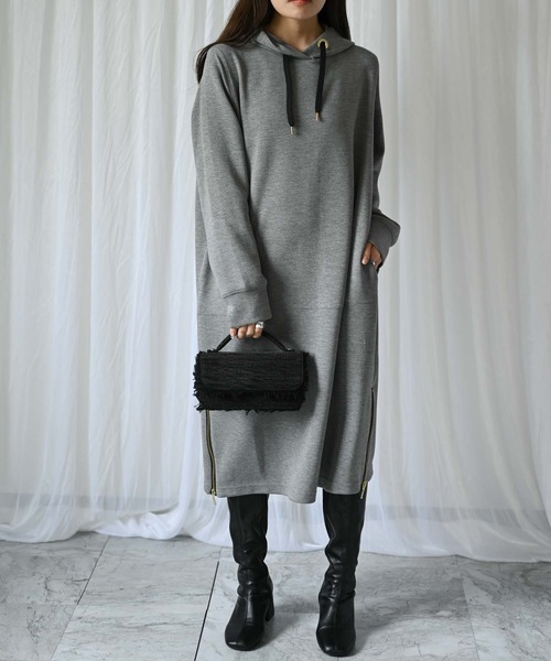 PGG フード付き ダンボールニット ワンピース サイズ1 ダンボールニットワンピース（フーディーワンピース）（ワンピース