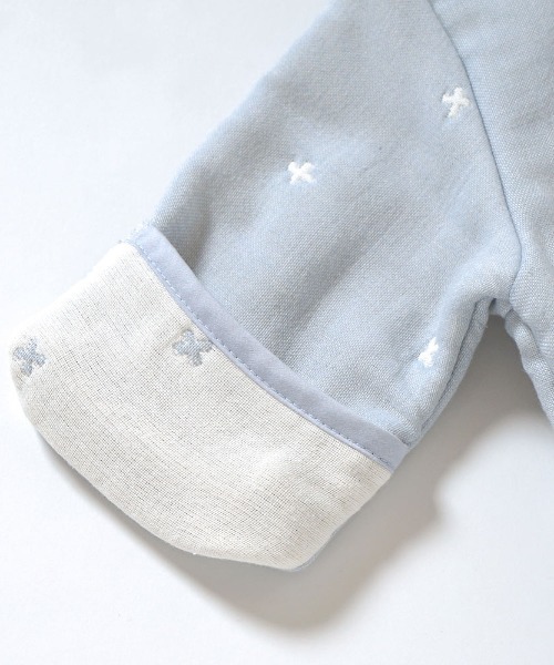10mois(ディモワ)の「【10mois(ディモワ)】ふくふくガーゼ(6重ガーゼ) 6wayスリーパー mini (新生児ベビー)(ベビーパジャマ/スリーパー・キッズ・ブルー/ピンク・ONE SIZE)」の13枚目の写真