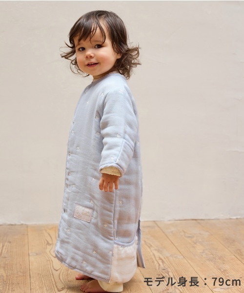 10mois(ディモワ)の「【10mois(ディモワ)】ふくふくガーゼ(6重ガーゼ) 6wayスリーパー mini (新生児ベビー)(ベビーパジャマ/スリーパー・キッズ・ブルー/ピンク・ONE SIZE)」の14枚目の写真