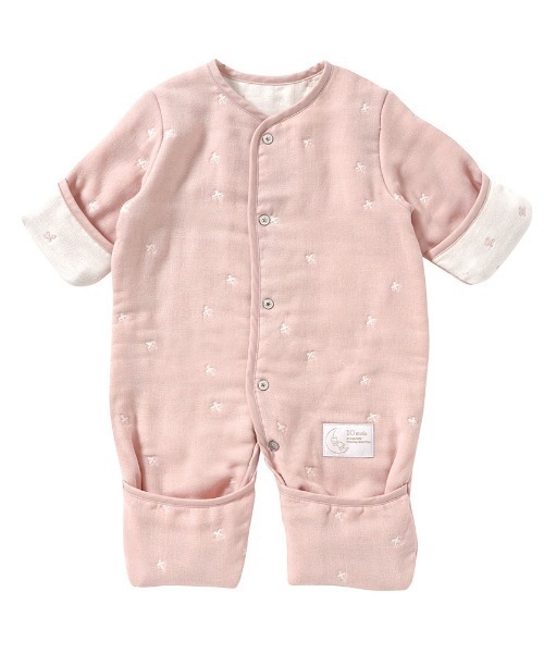10mois(ディモワ)の「【10mois(ディモワ)】ふくふくガーゼ(6重ガーゼ) 6wayスリーパー mini (新生児ベビー)(ベビーパジャマ/スリーパー・キッズ・ブルー/ピンク・ONE SIZE)」の3枚目の写真