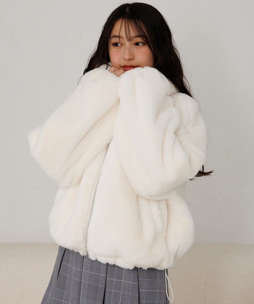 セール】【girly line】モコモコファーフーディ－（ブルゾン）｜repipi