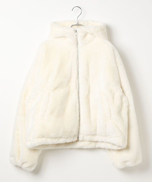 repipi armario（レピピ アルマリオ）の「【girly line】モコモコファーフーディ－（ブルゾン・キッズ・チャコールグレー/アイボリー/モカ・SMALL/MEDIUM/LARGE）」の20枚目の写真