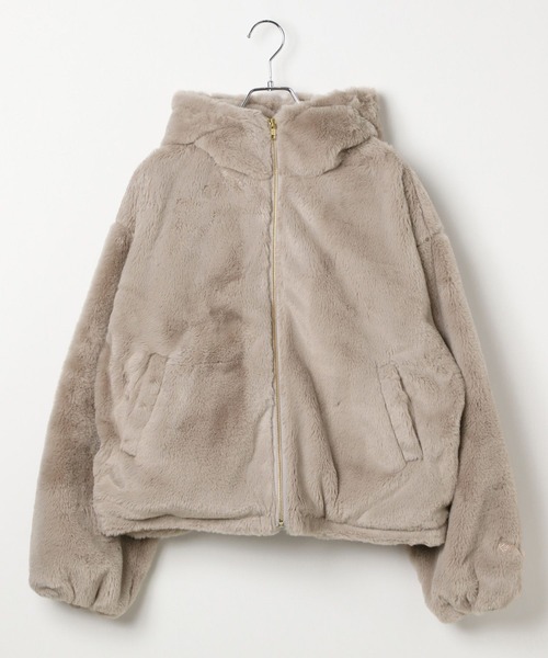 repipi armario（レピピ アルマリオ）の「【girly line】モコモコファーフーディ－（ブルゾン・キッズ・チャコールグレー/アイボリー/モカ・SMALL/MEDIUM/LARGE）」の21枚目の写真