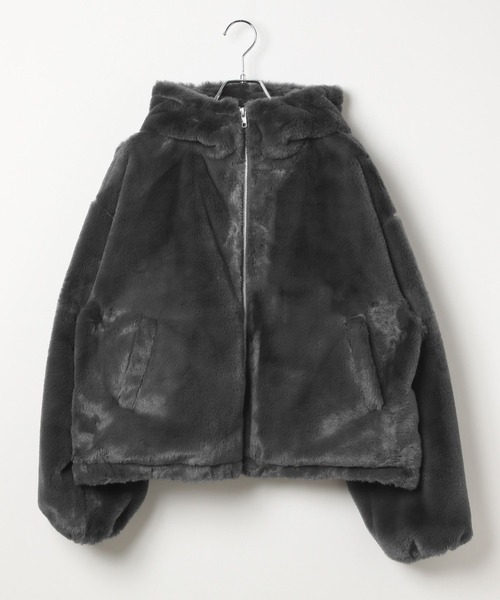 repipi armario（レピピ アルマリオ）の「【girly line】モコモコファーフーディ－（ブルゾン・キッズ・チャコールグレー/アイボリー/モカ・SMALL/MEDIUM/LARGE）」の22枚目の写真