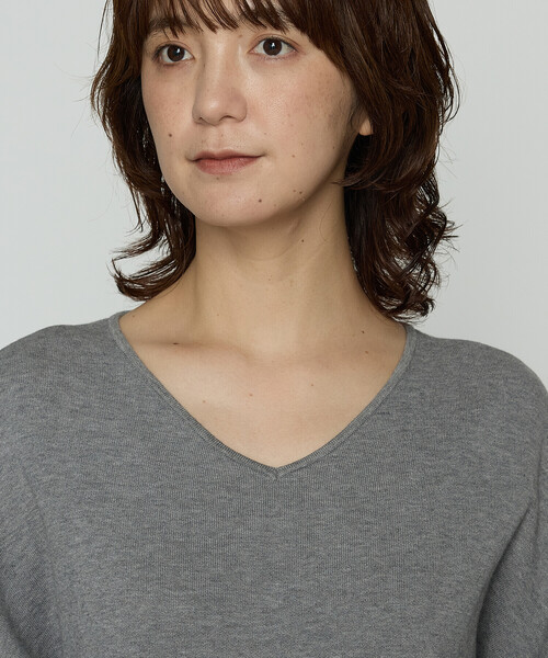 COMME CA Wardrobe（コムサワードローブ）の「14G接結編 ニットプルオーバー（ニット/セーター・レディース・カーキ/グレー・FREE）」の14枚目の写真