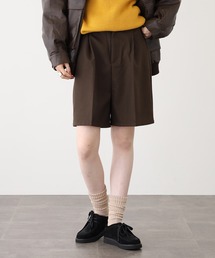 ヘザーエステルタックハーフパンツ