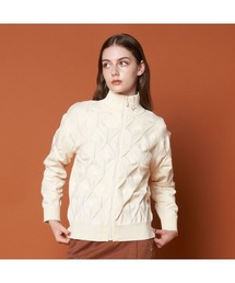 VIVA HEART（ビバハート）の「【VIVA HEART/GOLF】3Dアーガイル フルジップライトニットジャケット（ニット/セーター）」