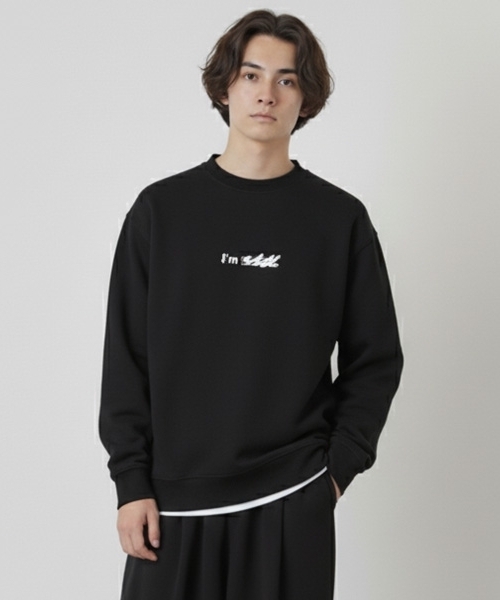 GLAZOS（グラソス）の「【毛玉になりにくい】I 'm ロゴフロントプリントトレーナー（スウェット・キッズ・ネイビー/ブラック/トップグレー・150cm/170cm/160cm）」の2枚目の写真