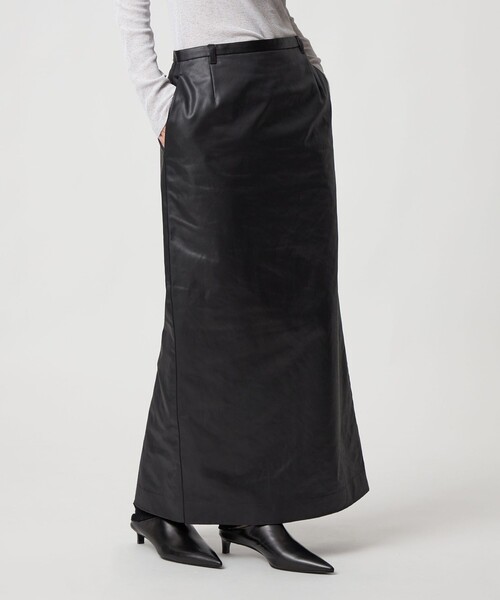 6（ロク）の「＜6(ROKU)＞ポリエステル サテンスカート（スカート・レディース・ブラック・36/38）」の4枚目の写真