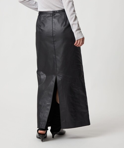 6（ロク）の「＜6(ROKU)＞ポリエステル サテンスカート（スカート・レディース・ブラック・36/38）」の5枚目の写真