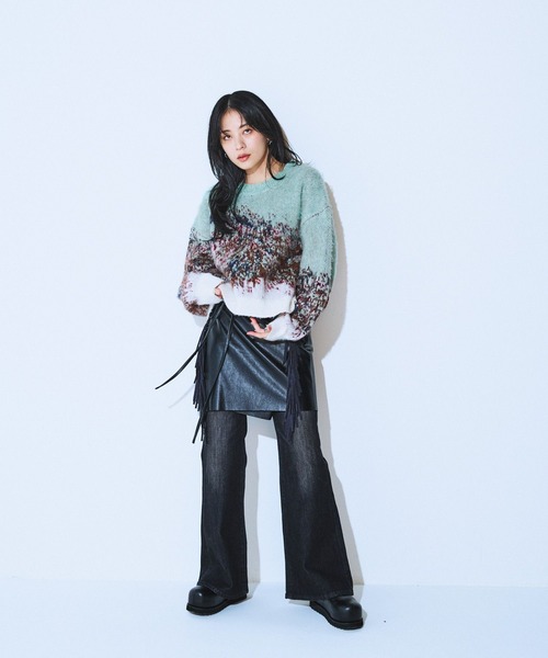 JEANASIS（ジーナシス）の「ストレッチフレアデニム/606227（デニムパンツ・レディース・ブルー/ブラック・SMALL/MEDIUM）」の14枚目の写真