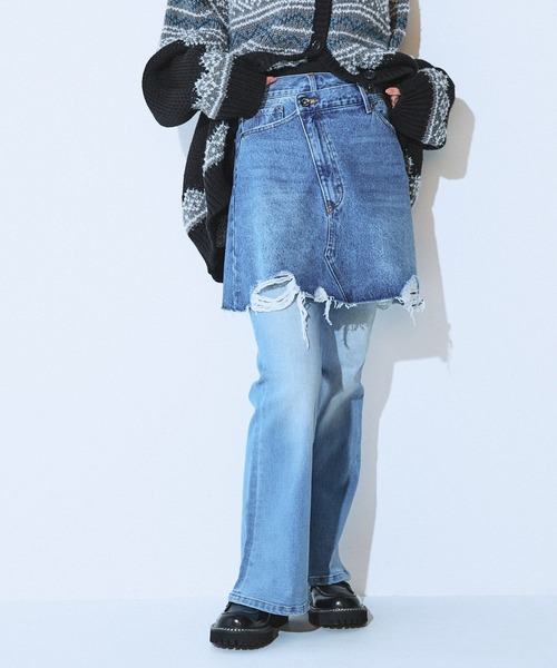 JEANASIS（ジーナシス）の「ストレッチフレアデニム/606227（デニムパンツ・レディース・ブルー/ブラック・SMALL/MEDIUM）」の19枚目の写真