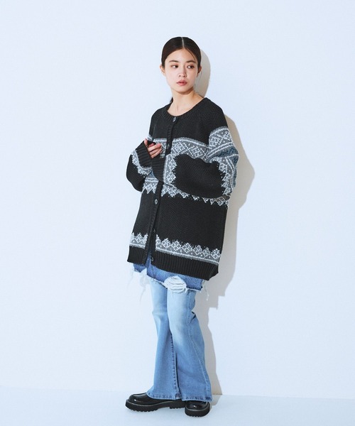 JEANASIS（ジーナシス）の「ストレッチフレアデニム/606227（デニムパンツ・レディース・ブルー/ブラック・SMALL/MEDIUM）」の18枚目の写真